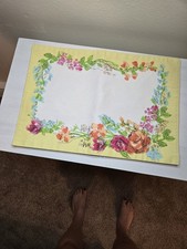 Vintage  '70'S Set Of 4 Vera Neumann Placemats Yellow Flora 17