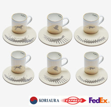 LUYCHO Locomotion Mirror Cup & Wooden Saucer Set Anamorphosis Art Korea NEW picture