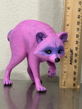 Jimothy the Raccoon figurine. Purple/Pink hand painted. picture