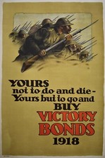 Original Canadian 1918 Great War Victory Bond Poster picture