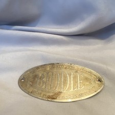 Biddle Brass Oval Plaque w/ 2 Mounting Holes 3.5