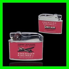 Vintage American Airlines Flagship Skysleepers Sinclair Oil Flat Ad Lighter picture