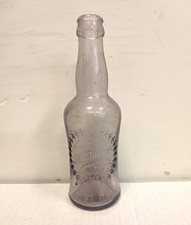 Antique 1910s Bludwine Soda Bottle 7 fl oz Embossed Wheat Wreath No Drugs Clear picture