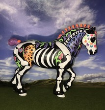 OOAK Breyer cm Custom Halloween Horse Whimsical Sugar Skull ☠️ Clydesdale picture
