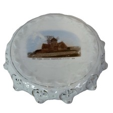 FREEPORT MAINE ME Antique FIRST PARISH CHURCH Souvenir JA BREWSTER China Plate picture