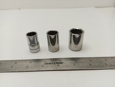 Vintage Craftsman  1/2 Drive Sockets  RARE  25/32. - 21/32 - 19/32   =V= , G  picture