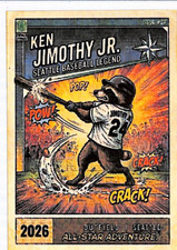 Ken Jimothy Jr Raccoon ACEO Custom METAL Card - Seattle Baseball 1/24 picture