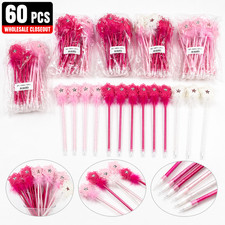 60pcs Wholesale Closeout Lot Sparkly Star Wand Pens Fluffy Feather Princess Bulk picture