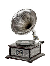 Vintage Brass HMV Gramophone Player Vintage Look Vinyl Recorder For Home Decor picture