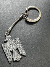 Vintage Silver Tone Southwestern Thunderbird Keychain Flexible Snake Chain picture