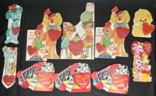 VTG 1950s 1960s Lot Of 10 Die Cut Valentine's Day Cards Kitsch Holiday Ephemera picture
