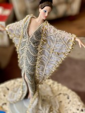 VTG Retired Erte Stardust Mattel 1993 Porcelain Doll with Stand And Accessories picture
