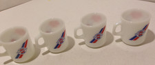 VTG Set of 4 Galaxy Milk Glass Advertising Coffee Mugs Tobin's First Prize picture