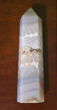Large Polished Banded Agate Tower w/Druzy, Approx. 8.5 Inches, 2 lb 5.4 oz picture