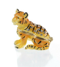 Small Tiger Trinket Box Hand made  by Keren Kopal with  Austrian Crystals picture