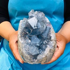 4.46 LB Large Natural Celestite Geode Crystal Cluster Healing Specimen 4505 picture