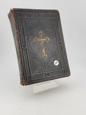 Rare Antique 1887 German Small Bible With Gold Gilded Papper Ends 6