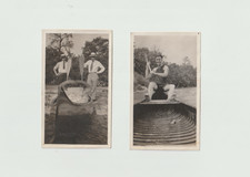 c1910s Lot x2 Photo Handsome Young Men Swim Suit Feet Gay Int picture