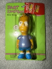 VINTAGE 1990 The Simpsons BART SIMPSON Key Ring Blue Shirt Sealed Keychain (c1) picture