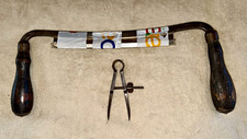 Antique C.E. Jennings 8” Drawknife Sharp Blade Hardwood Handles USA VG+ picture