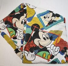 VINTAGE Mickey MOUSE Flat Twin Size Sheet Fabric Cotton Flannel Franco Disney  picture