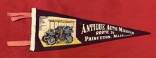 Vintage Antique Auto Museum 16 In Travel Pennant Rt 31 Princeton Massachusetts picture