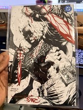 Absolute Batman #22 Alex Sinclair Signed Bloody Remark Jim Lee SDCC B&W Virgin picture