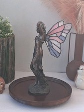 Dale Chung Tiffany Style Fairy Sculpture; Pastel Color Stained Glass Wings; MINT picture