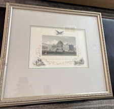 Framed 1851 Hand-Colored Steel Engraving Capitol of the United States picture