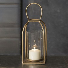 Elegant Large Tribeca Lantern Glass & Metal Home Decorative Collectible picture