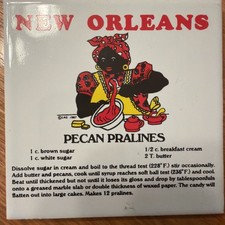 Vtg New Orleans Pecan Praline Recipe Ceramic Tile picture