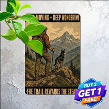 Backpacking Hiking Enthusiasts Tin Sign Vintage Outdoor Adventure Decor 8x12 picture