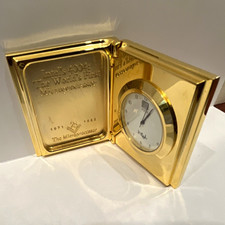 Intel 4004 Engraved Commemorative Gold Metal Folding Desk Clock Analog picture