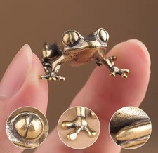 Retro Brass Mini Frog Miniatures Figurines Vintage Animal Figurine Toad Desktop picture