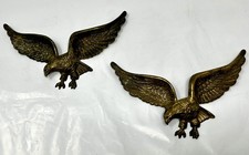 Bald Eagle Wall Hanging Vintage Brass Metal Americana Figure 9