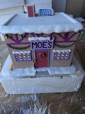 Hawthorne The Simpsons Christmas Village Moe’s Tavern Building Rare COA picture