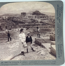 The Acropolis of Athens, Lykabettos & Royal Palace, from Philopappos Stereoview picture
