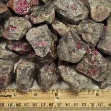 1lb Fluorescent Rough Ruby in Crystal from India - Great fluorescent mineral picture