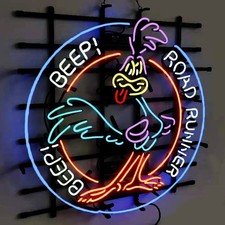 US STOCK Road Runner Beep Garage Neon Sign 24