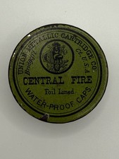 Antique 1887 Waterbury Brass Co Green Label Empty Advertising Tin 1.5” picture