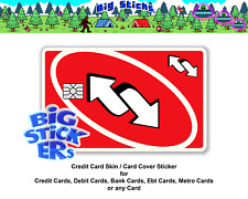 Uno Reverse/Draw 4 Card Credit Card SMART Sticker Skin Decal, Card Wrap picture