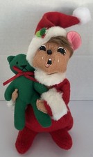 Annalee Bed Time Mouse With Green Teddy Bear 75th Anniversary 2010 picture