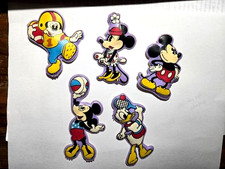 5 Vintage 1970s-80s Walt Disney Puffy Vinyl Fridge Magnets Mickey Minnie Donald picture