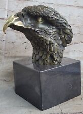 Signed Original Impressive Large Eagle Bird Wild Life Marble Base Figurine Decor picture