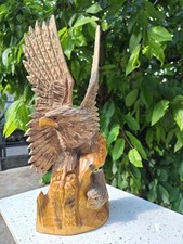 ORIGINAL Eagle Vintage Sculpture USSR Hand carved Home decor1970 Wooden figurin picture