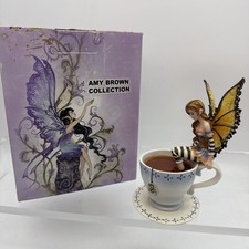 Ebros Amy Brown Fantasy Teacup Mocha Coffee Fairy Figurine Warm Toes 6