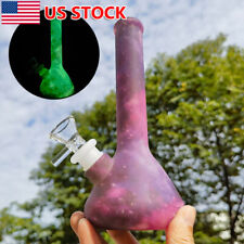 7 inch Silicone Hookah Water Pipe Starry Sky Smoking Bong Glow in the Dark  picture