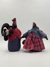 Rare Vintage Plush Rooster Hen Pair My Backporch Friends Farmhouse Decor picture
