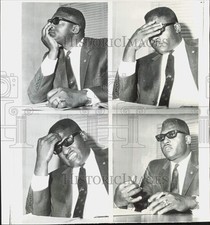 1966 Press Photo Lucius D. Amerson in various moods at Macon Sheriff Office picture