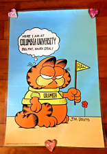 1978 Vintage Argus Garfield Poster ~ Here I am at Columbie Univ. ~ Jim Davis EUC picture